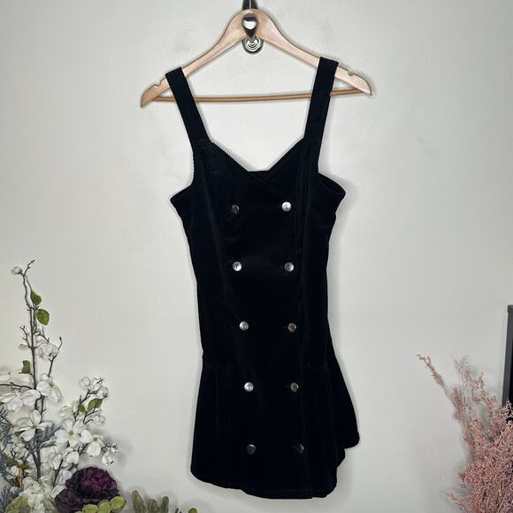 KILLSTAR Griselda Double Breasted Corduroy Mini Dress Black Sz M {G35} - Picture 3 of 6